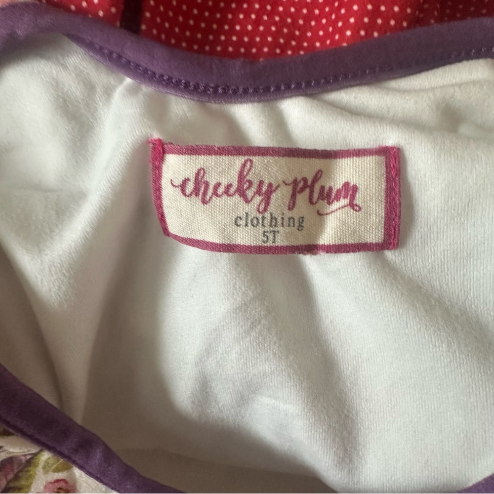 Cheeky Plum Floral Leotard with Red and Purple Accents- 5T - Picture 7 of 9
